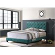 Glory Furniture Suffolk Velvet Upholstered Full Bed in Green