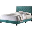 Glory Furniture Suffolk Velvet Upholstered Full Bed in Green