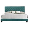 Glory Furniture Suffolk Velvet Upholstered King Bed in Green