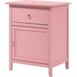 Glory Furniture Izzy Solid Wood 1-Drawer/1-Door Nightstand in Pink
