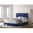 Glory Furniture Suffolk Velvet Upholstered Full Bed in Navy Blue