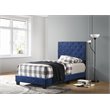 Glory Furniture Suffolk Velvet Upholstered Twin Bed in Navy Blue