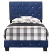 Glory Furniture Suffolk Velvet Upholstered Twin Bed in Navy Blue