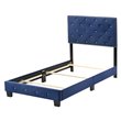 Glory Furniture Suffolk Velvet Upholstered Twin Bed in Navy Blue