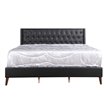 Glory Furniture Bergen Velvet Upholstered King Bed in Black