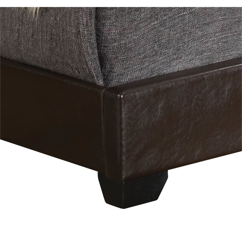 Glory Furniture Aaron Faux Leather Upholstered Full Bed in Cappuccino