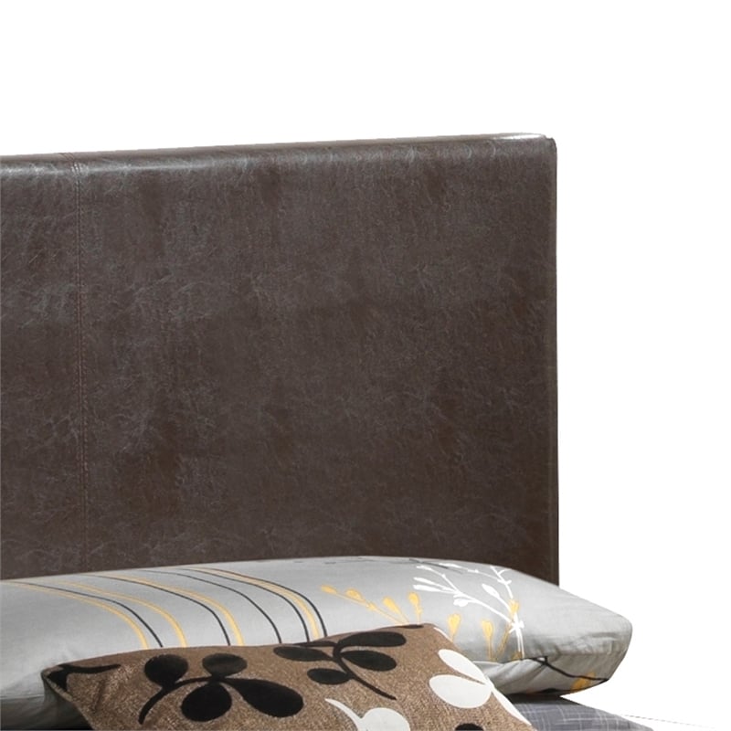 Glory Furniture Aaron Faux Leather Upholstered Full Bed in Cappuccino