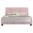 Glory Furniture Suffolk Velvet Upholstered King Bed in Pink
