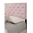 Glory Furniture Suffolk Velvet Upholstered King Bed in Pink