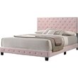 Glory Furniture Suffolk Velvet Upholstered King Bed in Pink