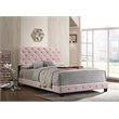 Glory Furniture Suffolk Velvet Upholstered Queen Bed in Pink