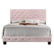 Glory Furniture Suffolk Velvet Upholstered Queen Bed in Pink