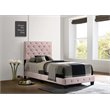 Glory Furniture Suffolk Velvet Upholstered Twin Bed in Pink