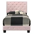 Glory Furniture Suffolk Velvet Upholstered Twin Bed in Pink