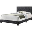 Glory Furniture Suffolk Velvet Upholstered Queen Bed in Black