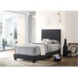 Glory Furniture Suffolk Velvet Upholstered Twin Bed in Black