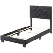 Glory Furniture Suffolk Velvet Upholstered Twin Bed in Black