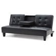 Glory Furniture Richie Faux Leather Sleeper Sofa in Black