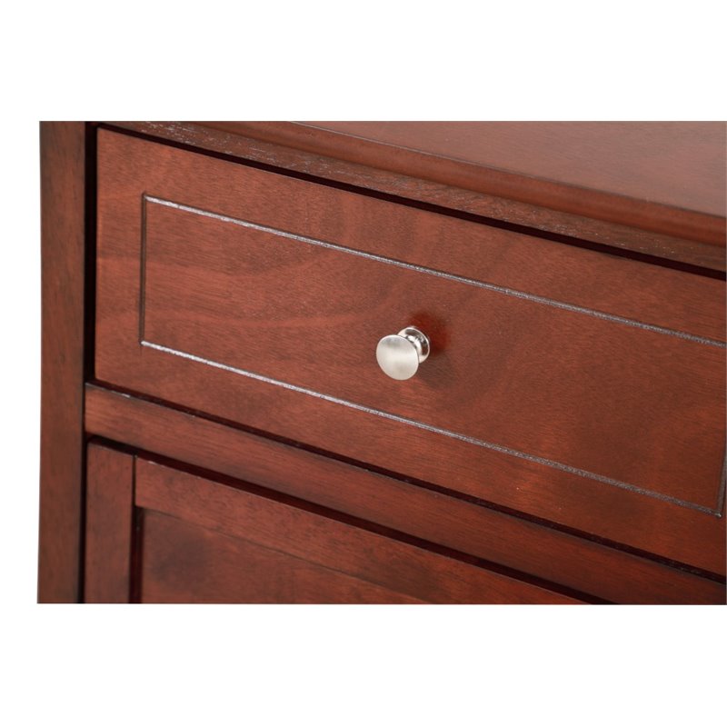 Glory Furniture Izzy 1 Drawer 1 Door Nightstand in Cherry
