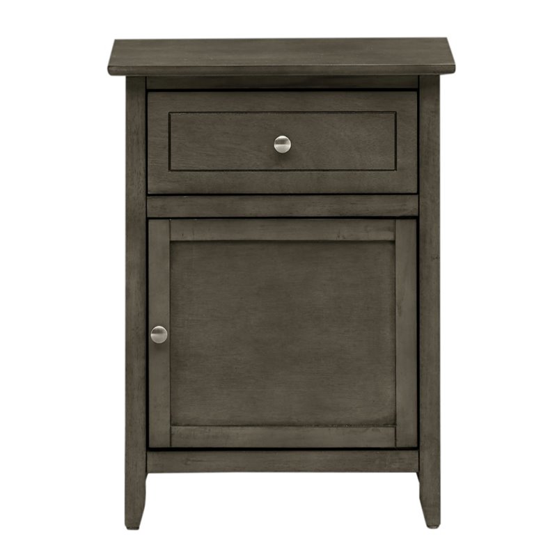 Glory Furniture Izzy 1 Drawer 1 Door Nightstand in Gray