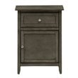 Glory Furniture Izzy 1 Drawer 1 Door Nightstand in Gray