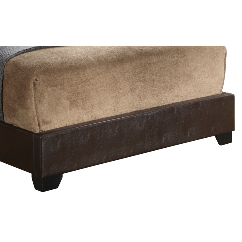 Glory Furniture Aaron Faux Leather Upholstered Queen Bed in Cappuccino