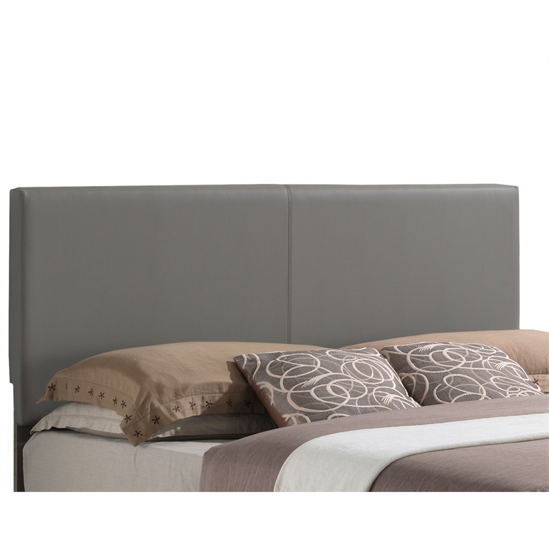 Glory Furniture Aaron Faux Leather Upholstered Full Bed in Light Gray