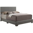 Glory Furniture Aaron Faux Leather Upholstered Queen Bed in Light Gray