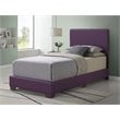 Glory Furniture Aaron Faux Leather Upholstered Twin Bed in Purple