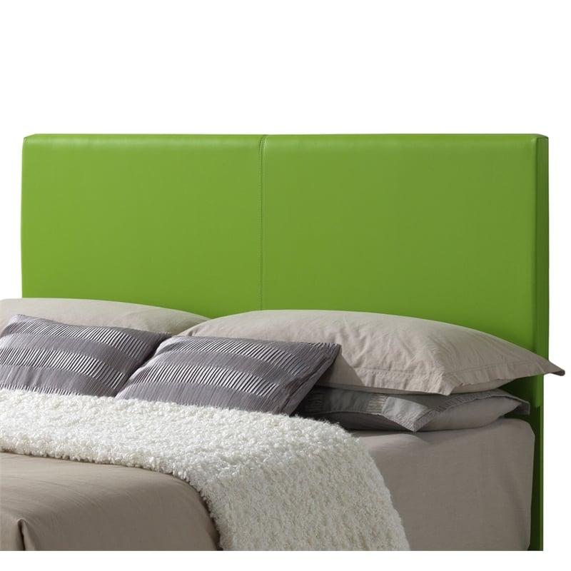 Glory Furniture Aaron Faux Leather Upholstered Full Bed in Apple Green