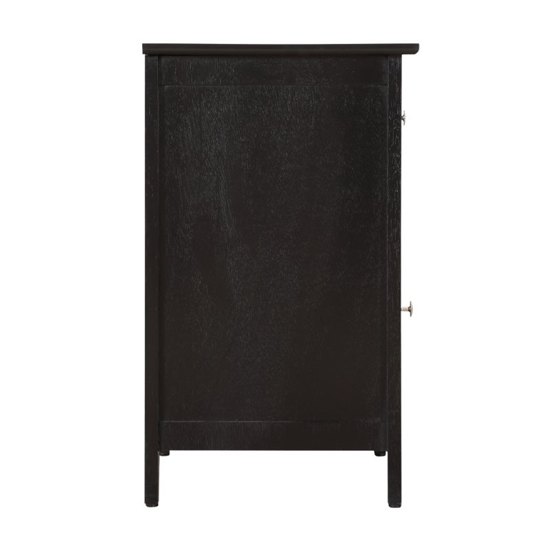 Glory Furniture Izzy 1 Drawer 1 Door Nightstand in Black