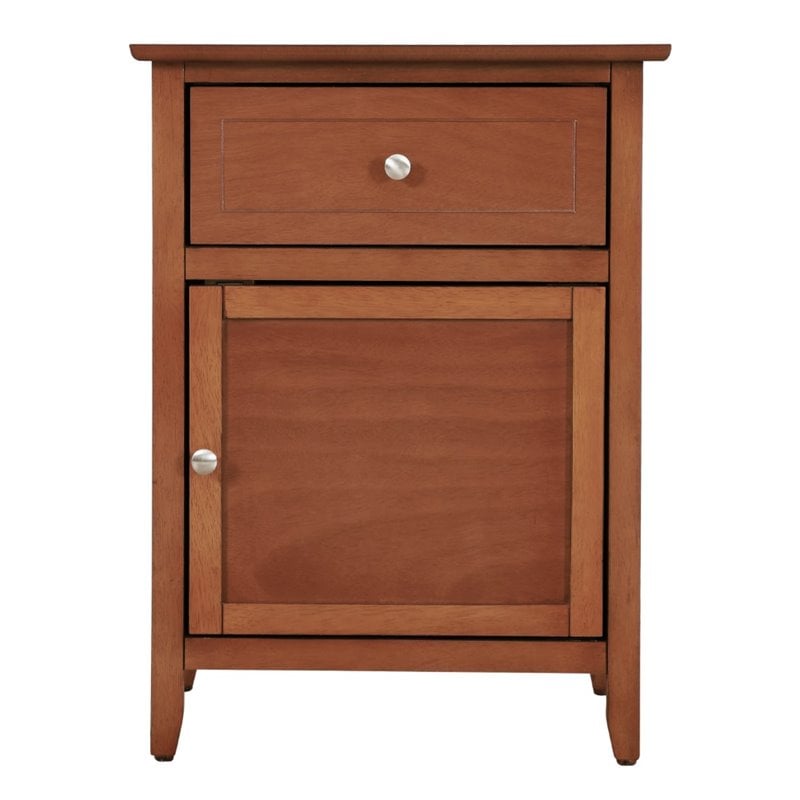 Glory Furniture Izzy 1 Drawer 1 Door Nightstand in Oak