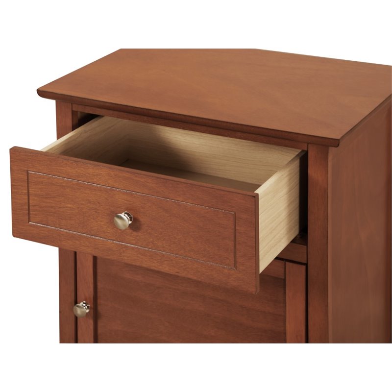 Glory Furniture Izzy 1 Drawer 1 Door Nightstand in Oak