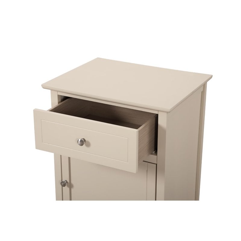 Glory Furniture Izzy Solid Wood 1-Drawer/1-Door Nightstand in Beige