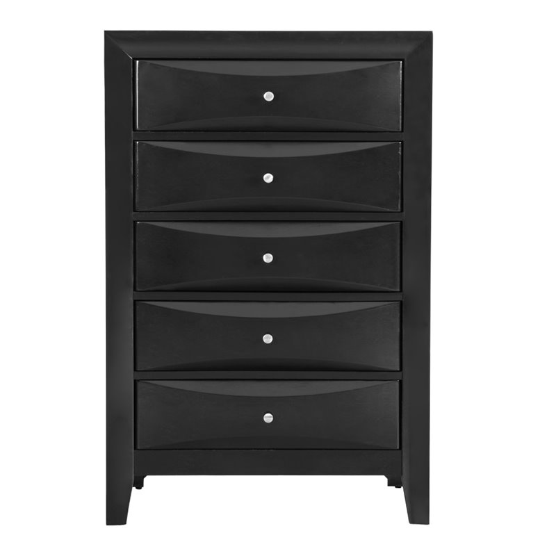 Glory Furniture Marilla 5-Drawers Bedroom Chest in Black