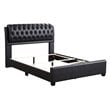 Glory Furniture Marilla Faux Leather Upholstered King Bed in Black