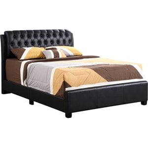 Glory Furniture Marilla Faux Leather Upholstered King Bed in Black