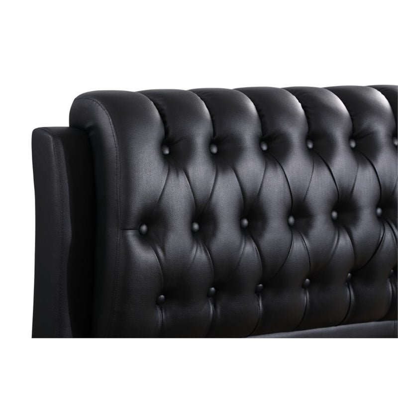 Glory Furniture Marilla Faux Leather Upholstered Twin Bed in Black