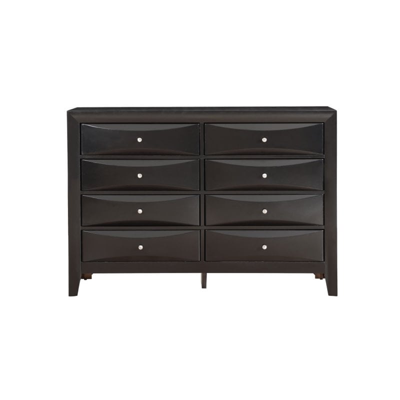 Glory Furniture Marilla 8-Drawers Bedroom Dresser in Black
