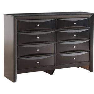 Glory Furniture Marilla 8-Drawers Bedroom Dresser in Black