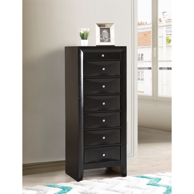 Glory Furniture Marilla 7-Drawers Bedroom Lingerie Chest in Black