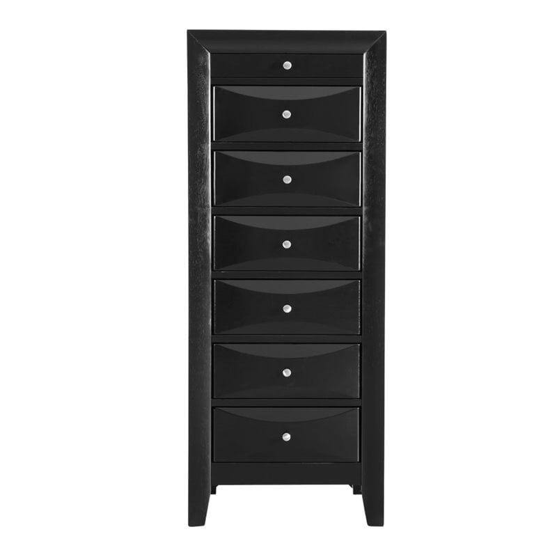 Glory Furniture Marilla 7-Drawers Bedroom Lingerie Chest in Black