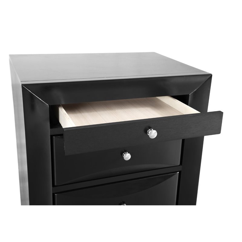 Glory Furniture Marilla 3 Drawer Nightstand in Black