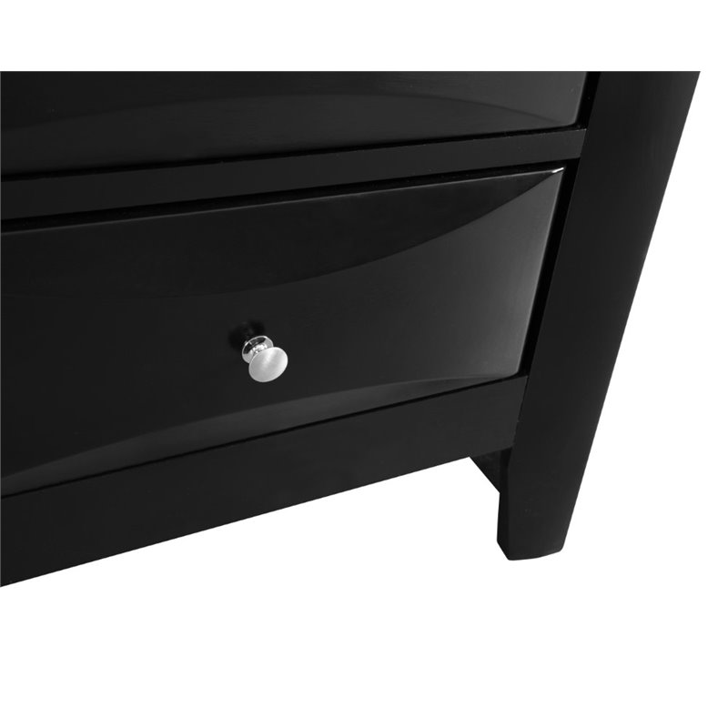Glory Furniture Marilla 3 Drawer Nightstand in Black
