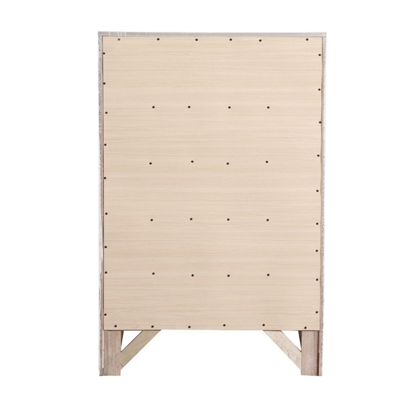 Glory Furniture Marilla 5-Drawers Bedroom Chest in Silver Champagne