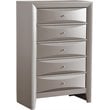 Glory Furniture Marilla 5-Drawers Bedroom Chest in Silver Champagne
