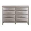 Glory Furniture Marilla 8-Drawers Bedroom Dresser in Silver Champagne