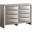 Glory Furniture Marilla 8-Drawers Bedroom Dresser in Silver Champagne