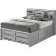 Glory Furniture Marilla King Storage Bed in Silver Champagne
