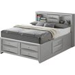 Glory Furniture Marilla Queen Storage Bed in Silver Champagne